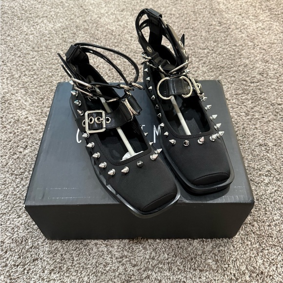 Dolls Kill Black Studded Flats - Picture 2 of 4